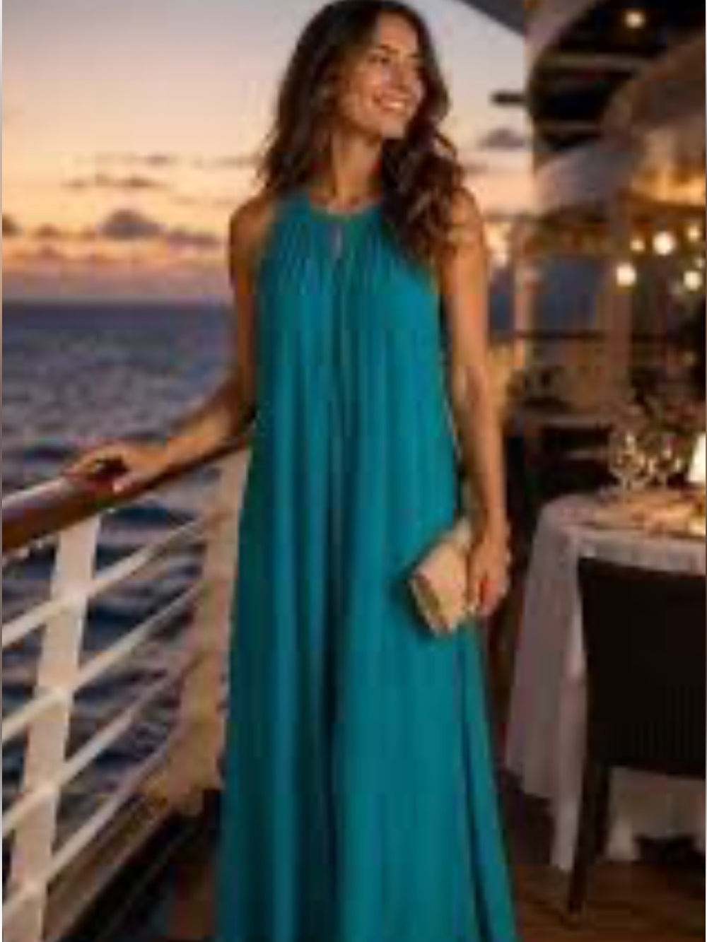 Eileen Fisher Turquoise Blue Tencel Crepe Keyhole Halter Midi Dress Size Small